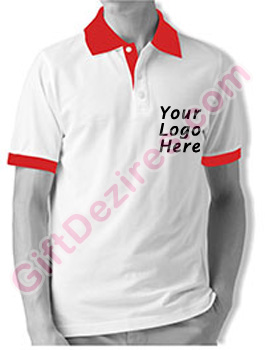 White Color Company Logo T Shirts
